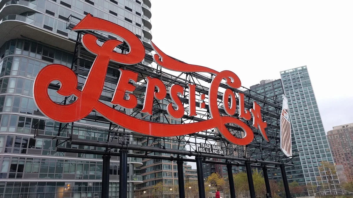 Gantry Plaza State Park 50 Pepsi-Cola sign at Gantry Plaza State Park in Long Island City, Queens, New York