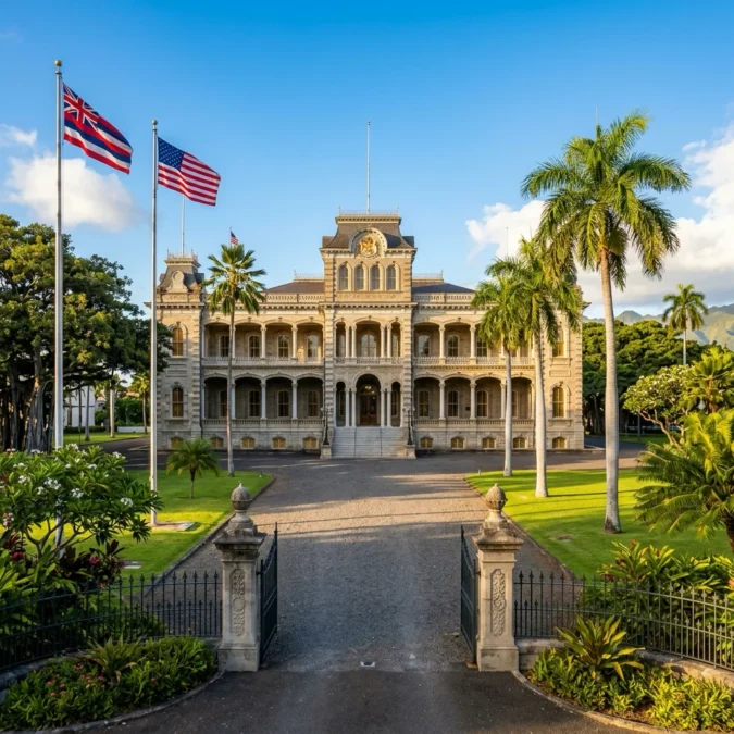 ʻIolani Palace in downtown Honolulu, the only royal palace in the United States