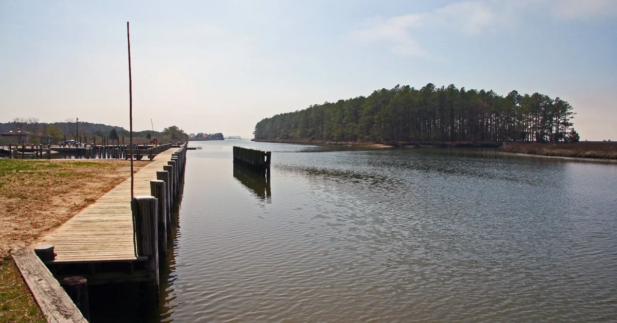 Janes Island State Park 16 Dock and open water at Janes Island State Park near Crisfield, Maryland
