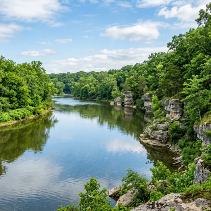 Kankakee River canyon view
