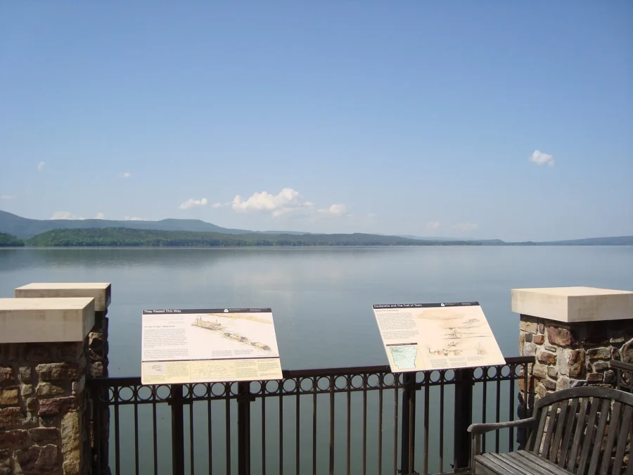 Lake Dardanelle State Park 22 Overlook with interpretive panels above Lake Dardanelle at Lake Dardanelle State Park, Arkansas