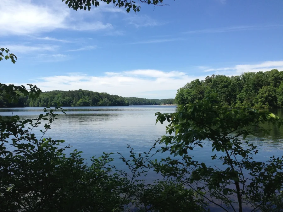 Lake Lurleen seen from the lakeside trail in Lake Lurleen State Park near Tuscaloosa, Alabama