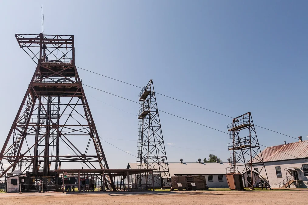 Steel headframes of the historic Soudan iron mine, Lake Vermilion-Soudan Underground Mine State Park, Minnesota
