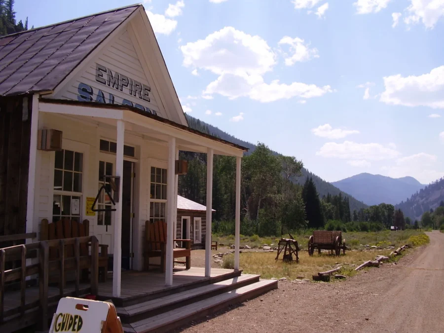 Empire Saloon in the Custer ghost town at Land of the Yankee Fork State Park, Idaho
