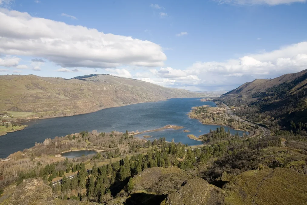 Mayer State Park 83 Columbia River Gorge seen from Rowena Crest above the Mayer State Park lowlands, Oregon