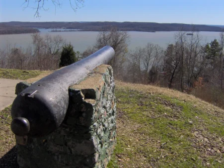 Nathan Bedford Forrest State Park 42 Cannon on Pilot Knob above the Tennessee River at Nathan Bedford Forrest State Park, Tennessee