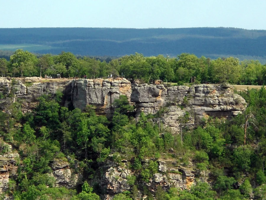 Petit Jean State Park 37 Sandstone bluffs above a wooded valley at the Palisades Overlook in Petit Jean State Park, Arkansas