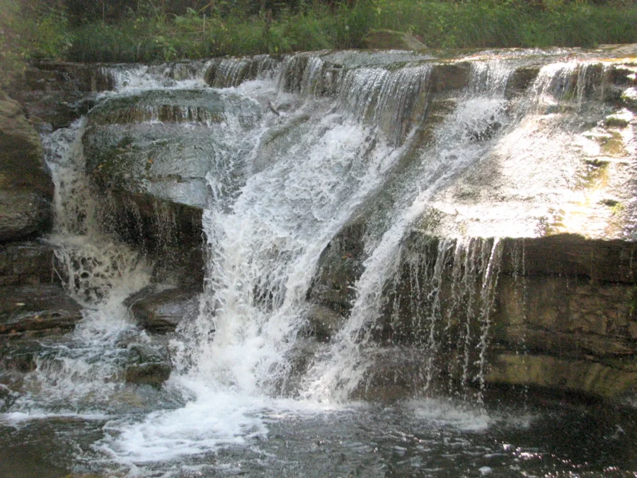 Robert H. Treman State Park 115 Water cascading over layered shale ledges at Robert H. Treman State Park, New York