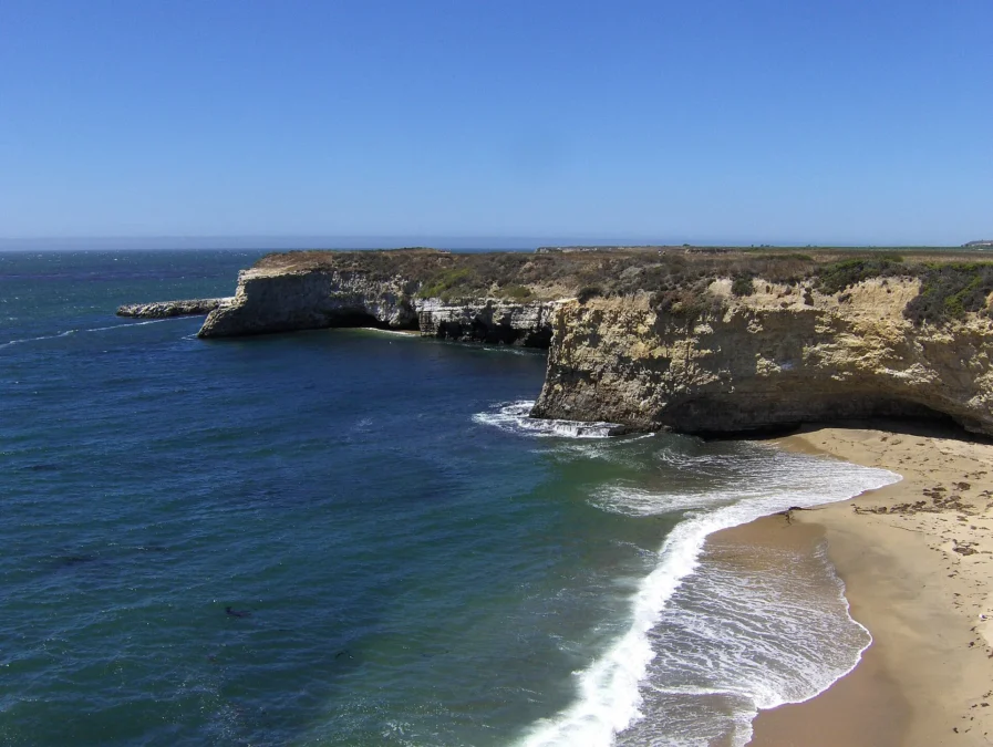 Wilder Ranch State Park 137 Sandy cove below eroded coastal cliffs at Wilder Ranch State Park, California